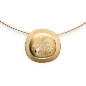 750/- Vedhæng mat/børstet, br. 0,02ct W-SI from Bastian Inverun