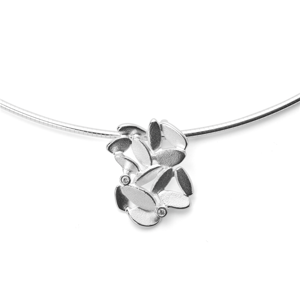 925/- Vedhæng sandblæst, dia.er 0,02ct W-SI from Bastian Inverun