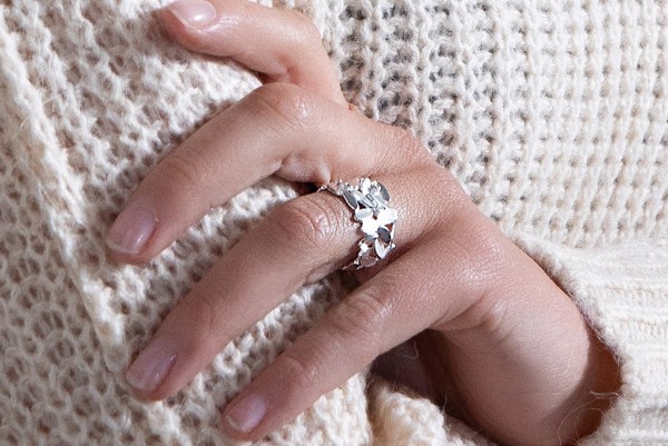925/- Ring, rho. mat/blank, br 0.03ct W-SI from Bastian Inverun