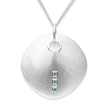 925/- Vedhæng mat/børstet, blå topas 0,59ct from Bastian Inverun
