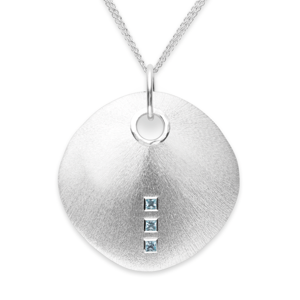925/- Vedhæng mat/børstet, blå topas 0,59ct from Bastian Inverun