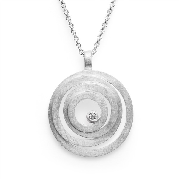 925/- Vedhæng, rho. børstet, dia.er 0,02ct W-SI from Bastian Inverun
