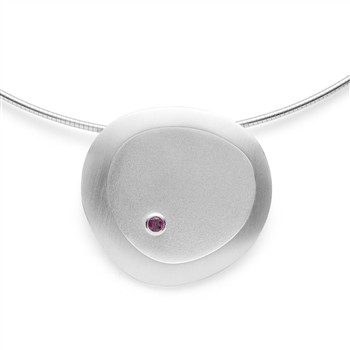 925/- Vedhæng mat/sandblæst, rhodolit 0,19ct from Bastian Inverun