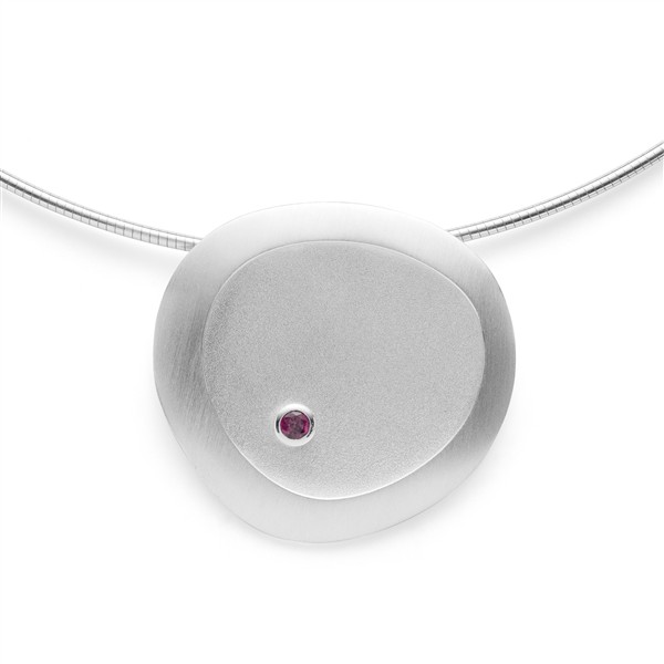 925/- Vedhæng mat/sandblæst, rhodolit 0,19ct from Bastian Inverun