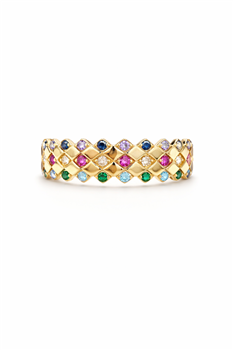 Ring 8 karat multifarvet zirkonia from L&G