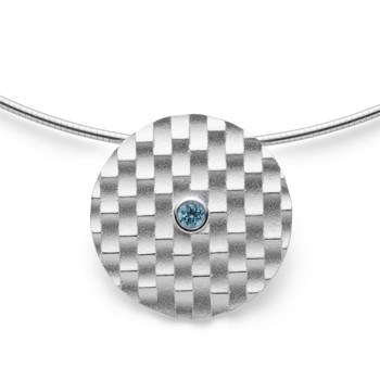 925/- Vedhæng sandblæst, blå topas 0,22ct from Bastian Inverun
