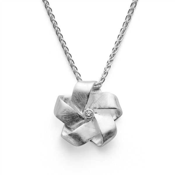 925/- Vedhæng mat, brillant 0,03ct W-SI from Bastian Inverun