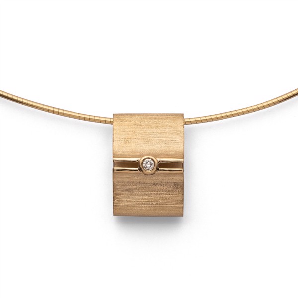 750/- Vedhæng mat/børstet, br. 0,02ct W-SI from Bastian Inverun