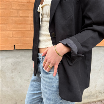 Bredt slangearmbånd i forgyldt stål 5 mm - 16 cm + 3 cm i forlænger from Blicher Fuglsang