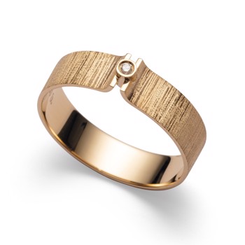 750/- Ring mat/børstet, brillant 0,02ct W-SI from Bastian Inverun