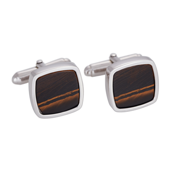 SON Rhd. Sølv manchetknapper m/ yellow tiger eye from Son of Noa