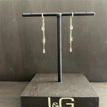 Ørebøjle 8 karat baguette zirkonia from L&G