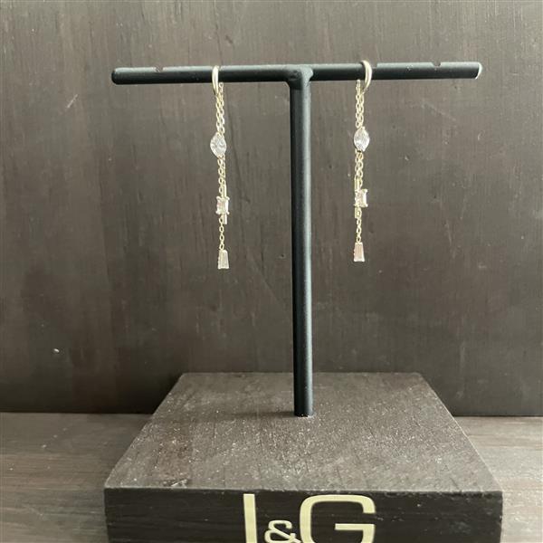 Ørebøjle 8 karat baguette zirkonia from L&G