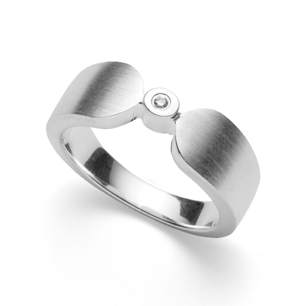 925/- Ring mat/blank, brillant 0,02ct W-SI from Bastian Inverun