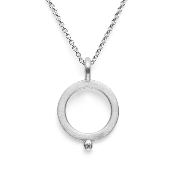 925,- Vedhæng, rho. mat, brillant 0,01ct W-SI from Bastian Inverun