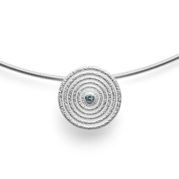 925/- Vedhæng mat/børstet, blå topas 0,03ct from Bastian Inverun