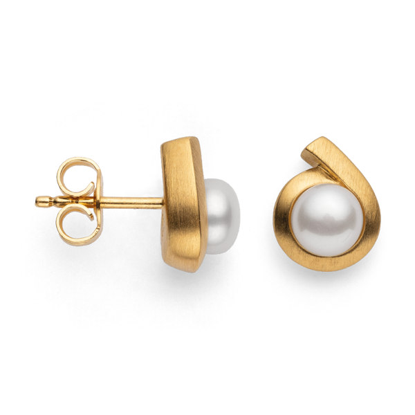 925/- Øreringe, fg mat kulturperler hvide 2,21ct from Bastian Inverun