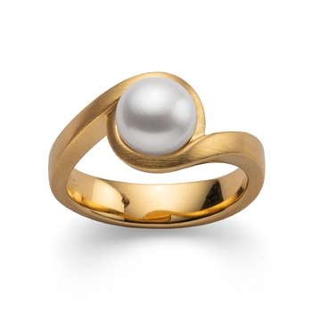 925/- Ring, mat fg, hvid kulturperle 3.52ct from Bastian Inverun