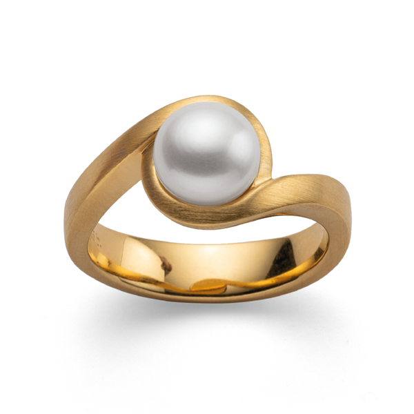 925/- Ring, mat fg, hvid kulturperle 3.52ct from Bastian Inverun