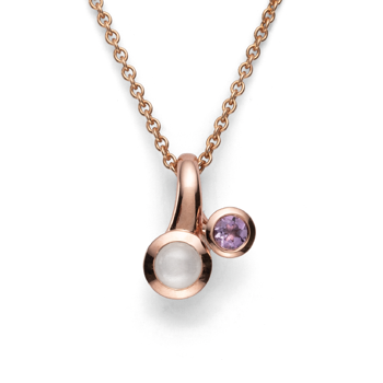 925/- Vedhæng, rosafg blank, månesten, ametyst from Bastian Inverun
