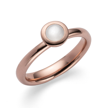 925/- Ring, rosé fg. blank, hvid månesten 0,42ct from Bastian Inverun