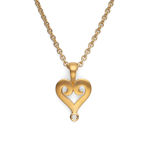 925/- Vedhæng, mat fg, brillant 0,02ct W-SI from Bastian Inverun