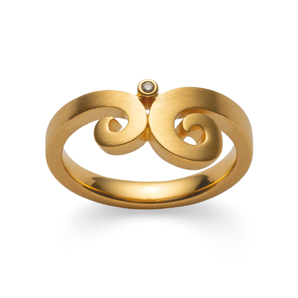 925/- Ring, mat fg, brillant 0,01ct W-SI from Bastian Inverun