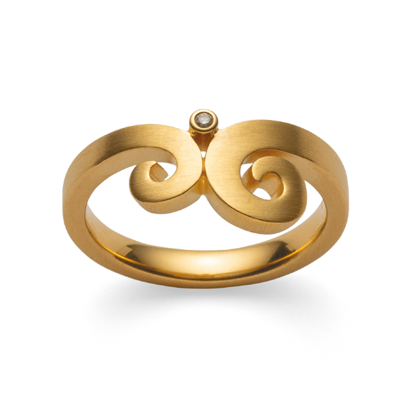 925/- Ring, mat fg, brillant 0,01ct W-SI from Bastian Inverun
