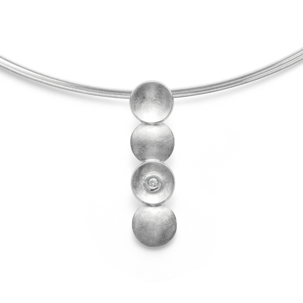 925/- Vedhæng børstet, brillant 0,02ct W-SI from Bastian Inverun