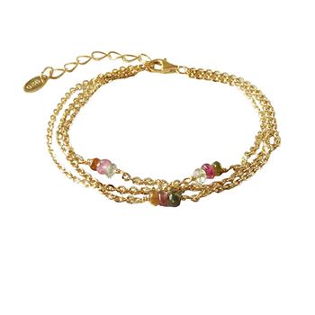 Armbånd & halskæde - Forgyldt med Turmalin 16+4cm from San - Links of Joy