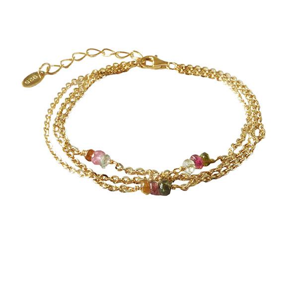 Armbånd & halskæde - Forgyldt med Turmalin 16+4cm from San - Links of Joy