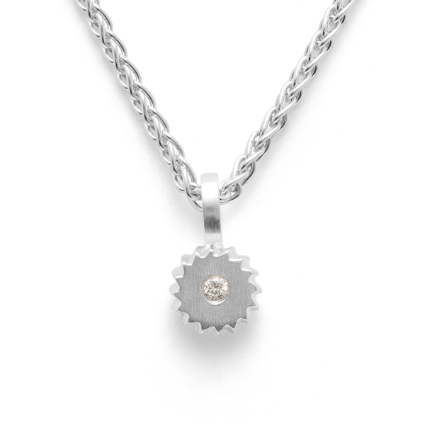 925/- Vedhæng matet, brillant 0,02ct W-SI from Bastian Inverun