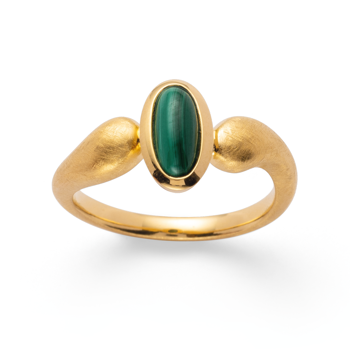 925/- ring, fg børstet/blank, malakit 1,14ct from Bastian Inverun