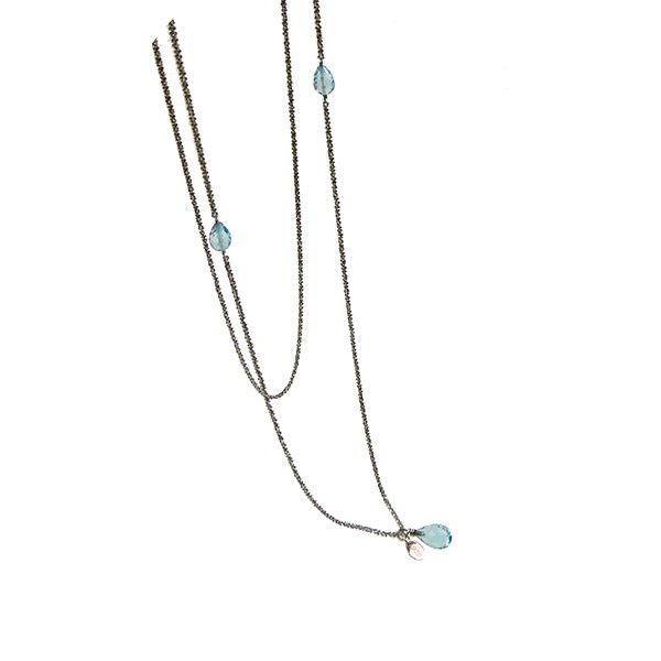 Halskæde - Rhodineret/Topas 90cm from San - Links of Joy