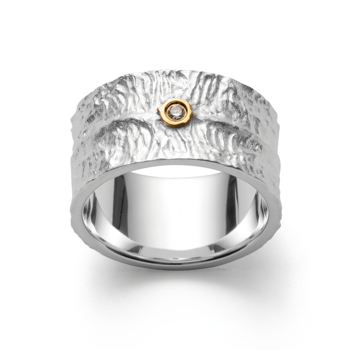 925/- Ring, delvis fg satinfinish, 0,03ct W-SI from Bastian Inverun