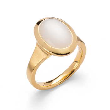 925/- Ring, mat/blank fg, hvid månesten 3.52ct from Bastian Inverun