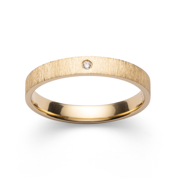 750/- Ring mat/børstet, brillant 0,02ct W-SI from Bastian Inverun