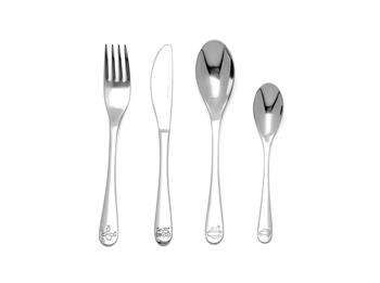 Børnebestik, 4 stk., Miffy-køretøjer, rustfrit stål from Noa Kids