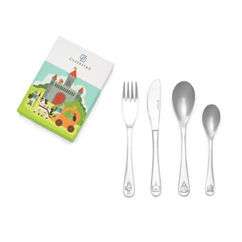 Børnebestik, 4-delt sæt, Riddere og prinsesser, rustfrit stål from Noa Kids