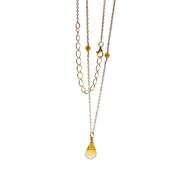 Halskæde med Citrin Øreringe from San - Links of Joy