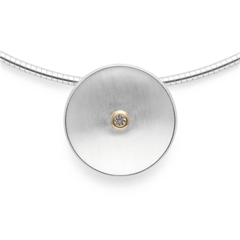 925/- Vedhæng, fg 14K mat, hvid topas 0,08ct from Bastian Inverun