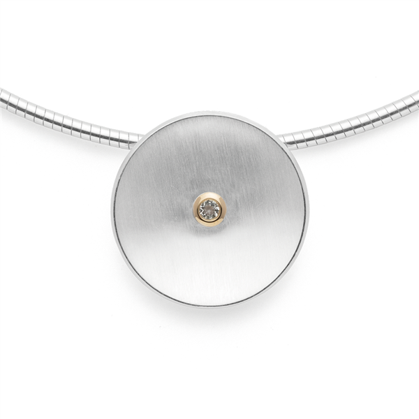 925/- Vedhæng, fg 14K mat, hvid topas 0,08ct from Bastian Inverun