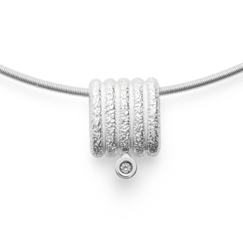 925/- Vedhæng mat/børstet, hvid topas 0,02ct from Bastian Inverun
