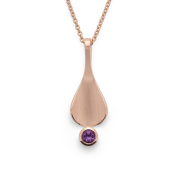 925,- Vedhæng, rosé fg. mat/blank, ametyst 0,24ct from Bastian Inverun
