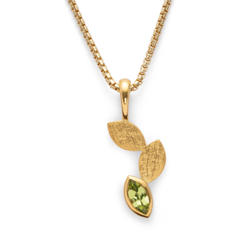 925/- Vedhæng, fg børstet/blank, peridot 0,58 from Bastian Inverun
