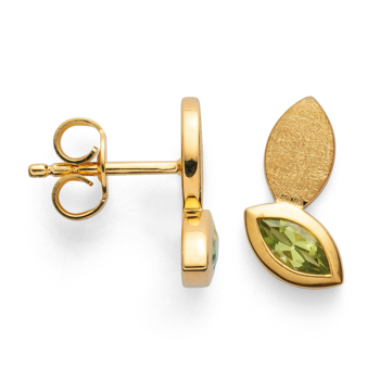 925/- Ørestikker, fg børstet/blank, peridot 0,5ct from Bastian Inverun