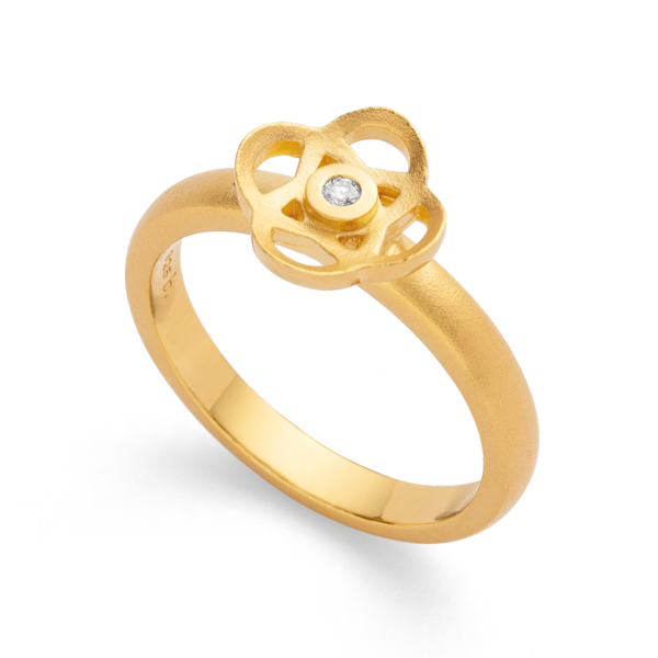 925/- Ring, fg mat, brillant 0,02ct W-SI from Bastian Inverun