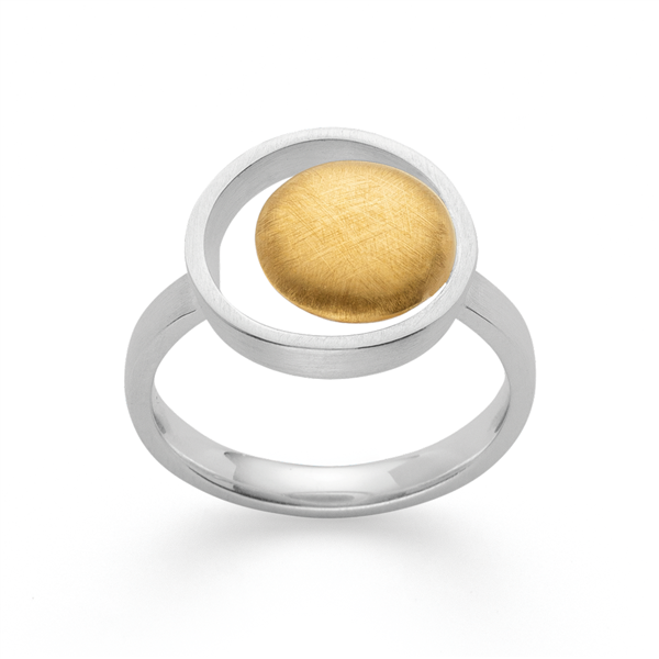 925/- ring, delvis over, rho. mat/børstet mat from Bastian Inverun