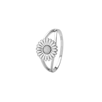 Sølv ring m/10mm marguerit hvid from Aagaard