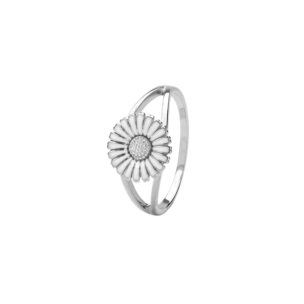 Sølv ring m/10mm marguerit hvid from Aagaard